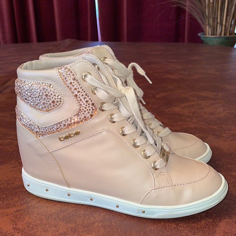 Bebe Sport Wedged Blush Sneakers